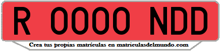 Ejemplo matrícula de remolque de España serie NDD