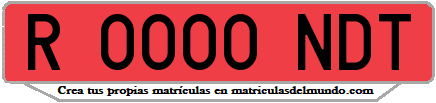 Ejemplo matrícula de remolque de España serie NDT
