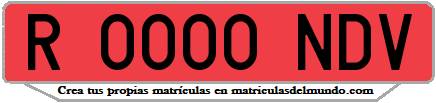 Ejemplo matrícula de remolque de España serie NDV