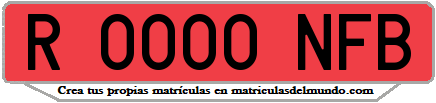 Ejemplo matrícula de remolque de España serie NFB