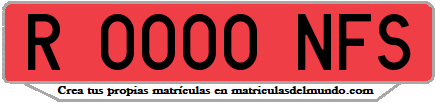 Ejemplo matrícula de remolque de España serie NFS