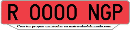 Ejemplo matrícula de remolque de España serie NGP