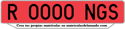 Ejemplo matrícula de remolque de España serie NGS