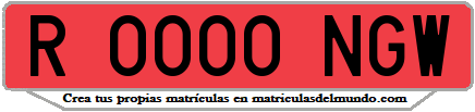Ejemplo matrícula de remolque de España serie NGW