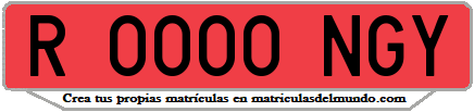 Ejemplo matrícula de remolque de España serie NGY
