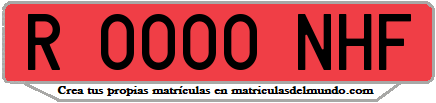 Ejemplo matrícula de remolque de España serie NHF
