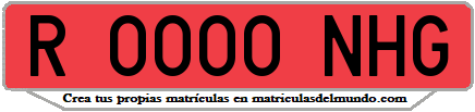 Ejemplo matrícula de remolque de España serie NHG