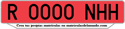 Ejemplo matrícula de remolque de España serie NHH