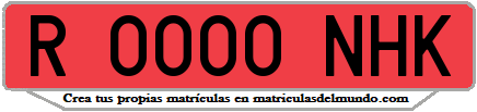 Ejemplo matrícula de remolque de España serie NHK