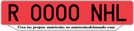Ejemplo matrícula de remolque de España serie NHL