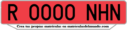 Ejemplo matrícula de remolque de España serie NHN