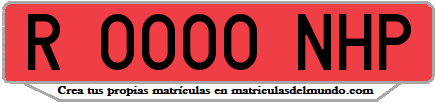 Ejemplo matrícula de remolque de España serie NHP