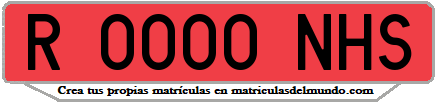 Ejemplo matrícula de remolque de España serie NHS