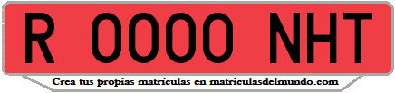 Ejemplo matrícula de remolque de España serie NHT