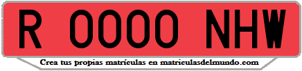Ejemplo matrícula de remolque de España serie NHW