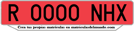 Ejemplo matrícula de remolque de España serie NHX