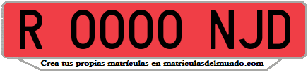 Ejemplo matrícula de remolque de España serie NJD
