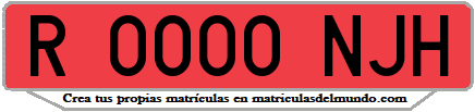 Ejemplo matrícula de remolque de España serie NJH