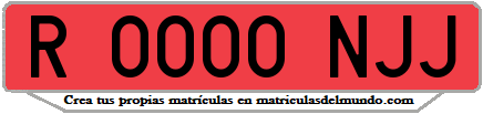 Ejemplo matrícula de remolque de España serie NJJ