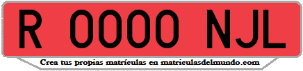 Ejemplo matrícula de remolque de España serie NJL
