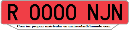 Ejemplo matrícula de remolque de España serie NJN