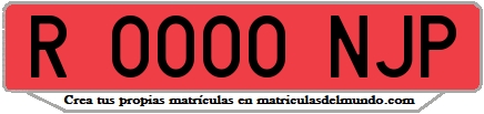 Ejemplo matrícula de remolque de España serie NJP