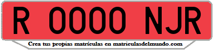 Ejemplo matrícula de remolque de España serie NJR