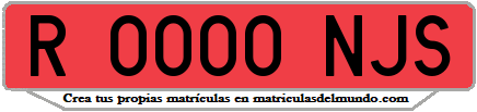 Ejemplo matrícula de remolque de España serie NJS