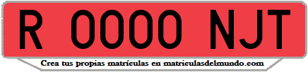 Ejemplo matrícula de remolque de España serie NJT