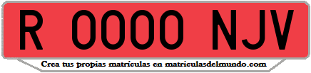Ejemplo matrícula de remolque de España serie NJV