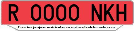 Ejemplo matrícula de remolque de España serie NKH
