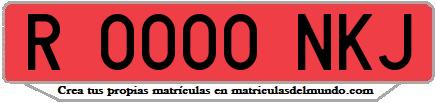 Ejemplo matrícula de remolque de España serie NKJ