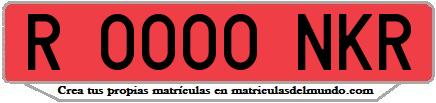 Ejemplo matrícula de remolque de España serie NKR