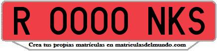 Ejemplo matrícula de remolque de España serie NKS