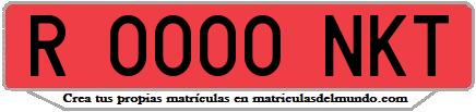 Ejemplo matrícula de remolque de España serie NKT