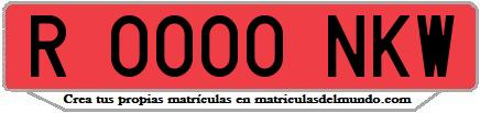 Ejemplo matrícula de remolque de España serie NKW