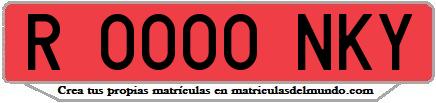 Ejemplo matrícula de remolque de España serie NKY