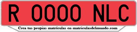 Ejemplo matrícula de remolque de España serie NLC