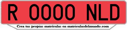 Ejemplo matrícula de remolque de España serie NLD