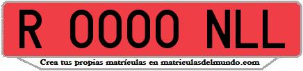 Ejemplo matrícula de remolque de España serie NLL