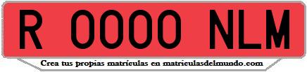 Ejemplo matrícula de remolque de España serie NLM