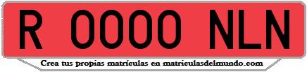 Ejemplo matrícula de remolque de España serie NLN
