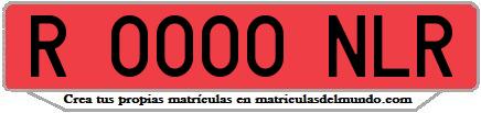 Ejemplo matrícula de remolque de España serie NLR
