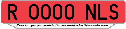 Ejemplo matrícula de remolque de España serie NLS