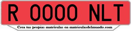 Ejemplo matrícula de remolque de España serie NLT