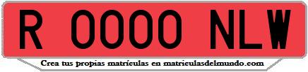 Ejemplo matrícula de remolque de España serie NLW
