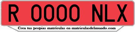 Ejemplo matrícula de remolque de España serie NLX