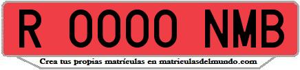 Ejemplo matrícula de remolque de España serie NMB