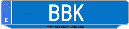 Matrícula de taxi BBK