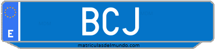 Matrícula de taxi BCJ